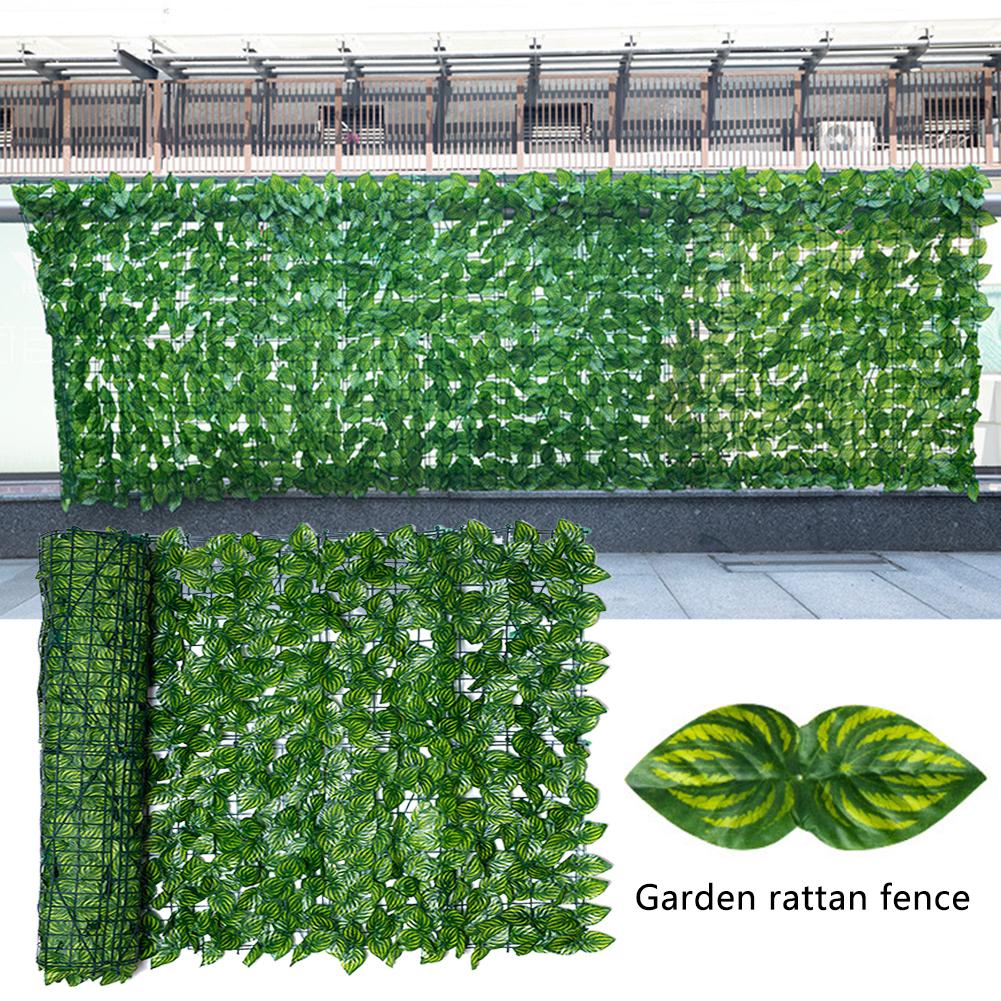 Kunstig blad screening rulle uv fade beskyttet privatliv hedging væg landskabspleje have hegn balkon skærm dekoration værktøjer