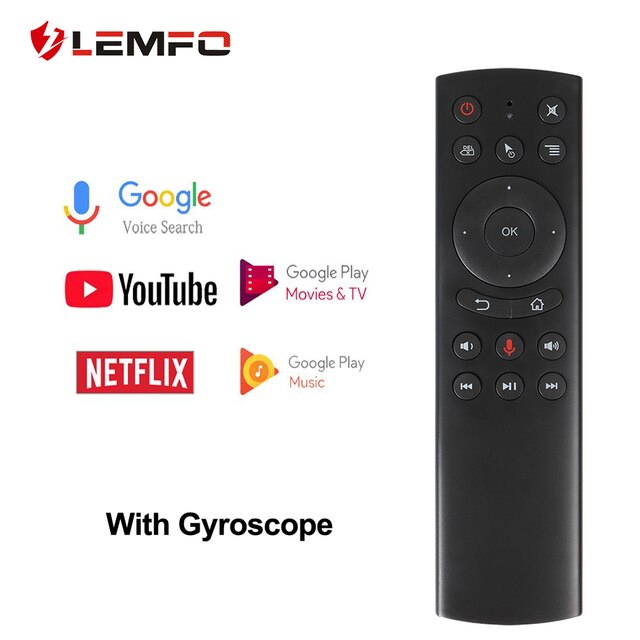 LEMFO-mando a distancia G20 Air Mouse para caja Android TV, dispositivo inalámbrico de 2,4G con giroscopio, micrófono, aprendizaje IR, proyector de PC: Default Title