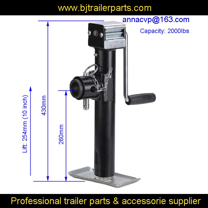 Side Wind 2000 lbs Pipe Mount Swivel Jack Round Pipe Mount Swivel Trailer Jack Sidewind 10" Lift Camper Trailer RV