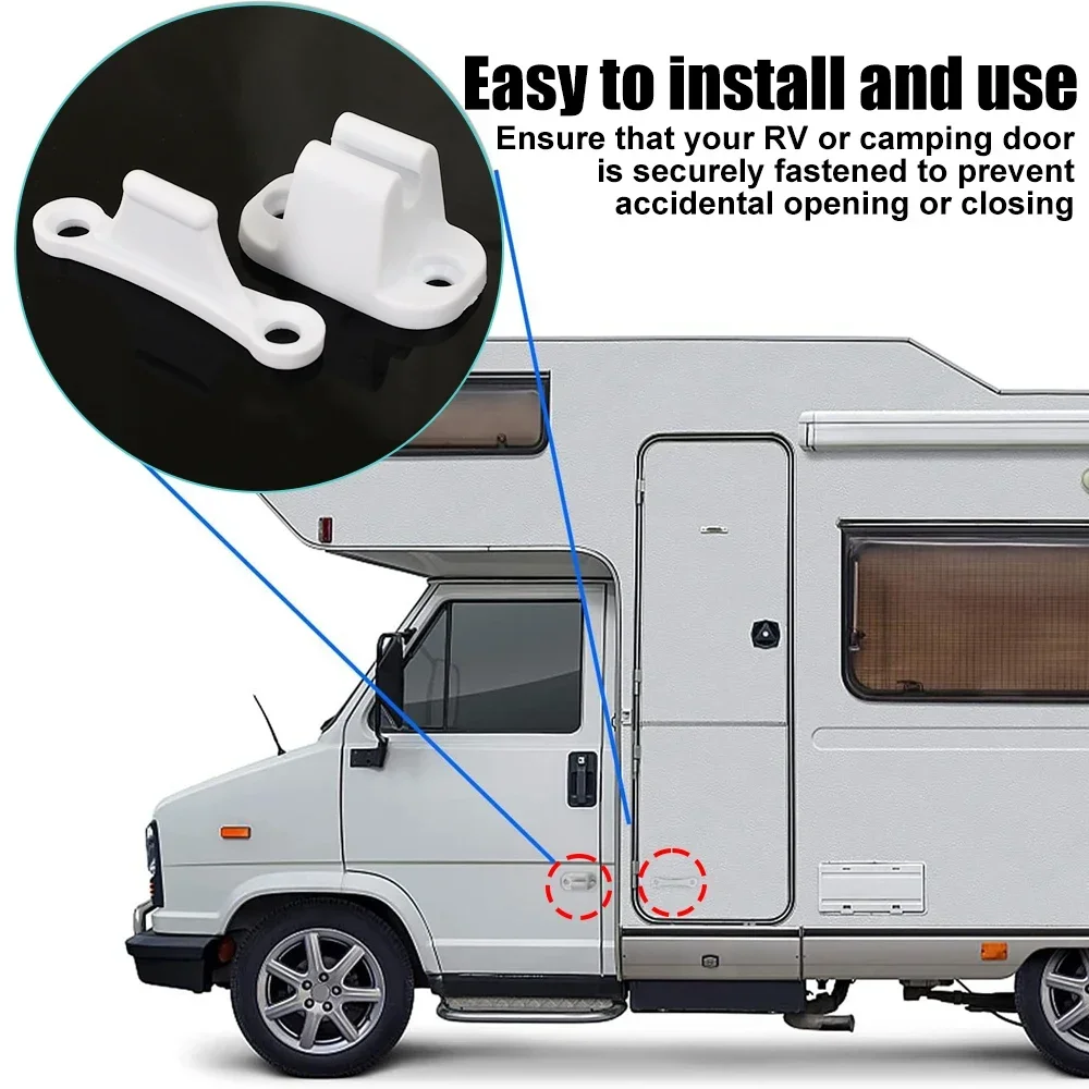 Rv-dørholder campingvogn bobil båtmodifikasjonstilbehør hyttedørfiksering nylon dørstopper låsespenne