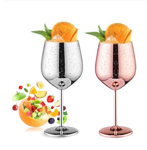 Rustfrit stål kobberbelagt enkeltlags bæger anti-fald glas cocktailglas 500ml vinkopper champagneglas