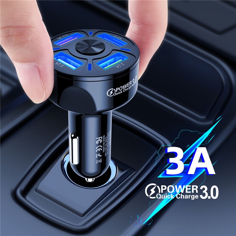 4 ports voiture USB chargeur rapide 3.0 4.0 universel 7A Charge rapide QC3.0 QC4.0 téléphone chargeur de voiture pour iPhone Xiaomi dans la voiture