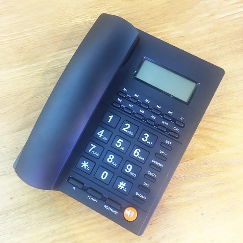Big-Button Corded Phone with Caller ID, Dual System DTMF / FSK, Real Time Date&Week Display, Adjustable LCD Brightness & Volume