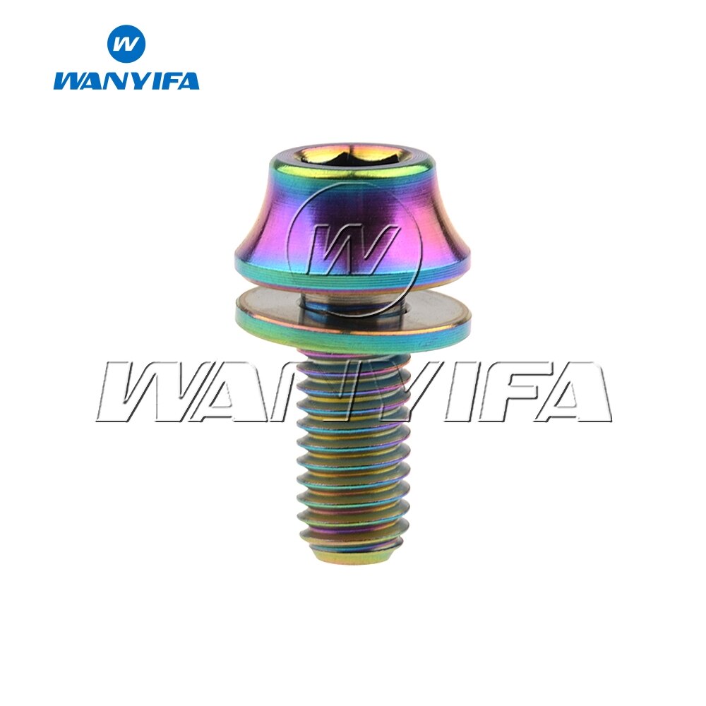 M5x12mm Wanyifa Titanium Ti Bolt with Washers for Bicycle Water Bottle Cage Hex Bolts