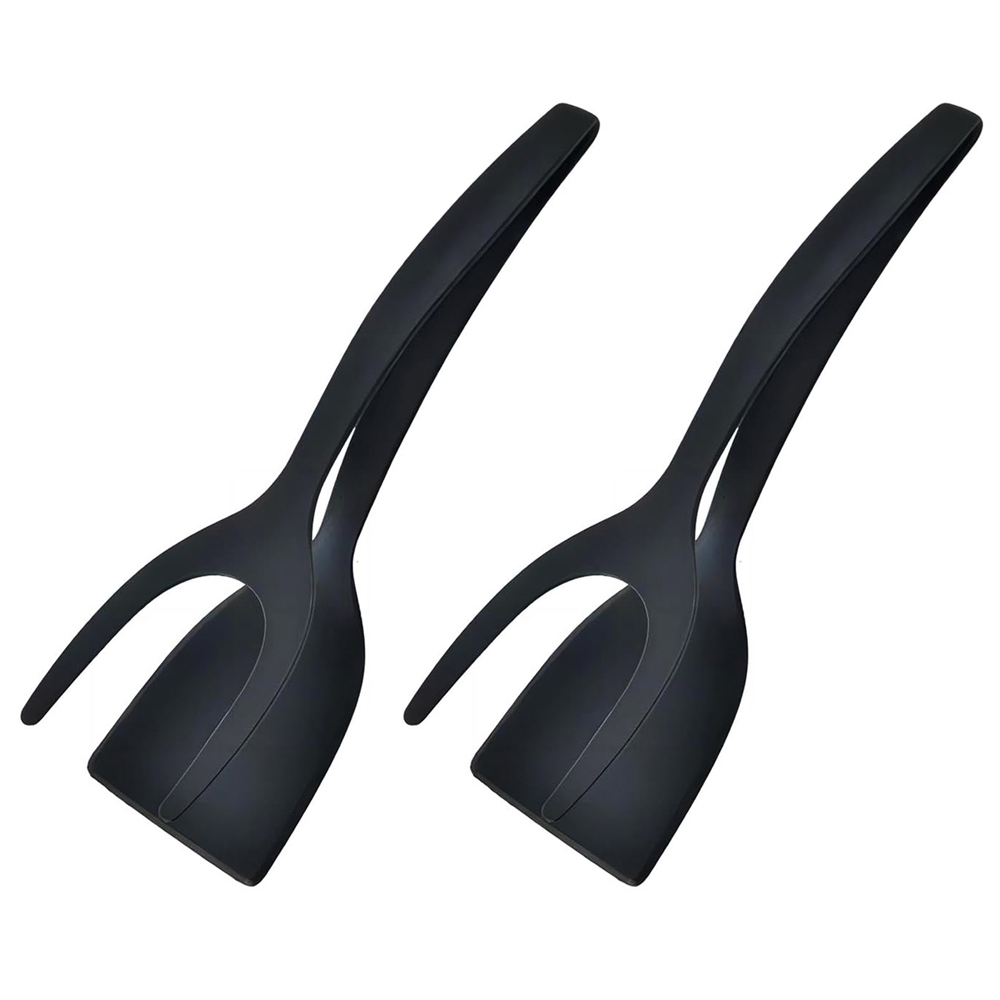Neue 2-in-1-Griff-kippen-Spatel, Zange, Ei-Flipper-Spatel, Nylon, antihaftbeschichtet, Pfannkuchen, Fisch, französischer Toast, Omelett, Herstellungswerkzeug: Licht Grün