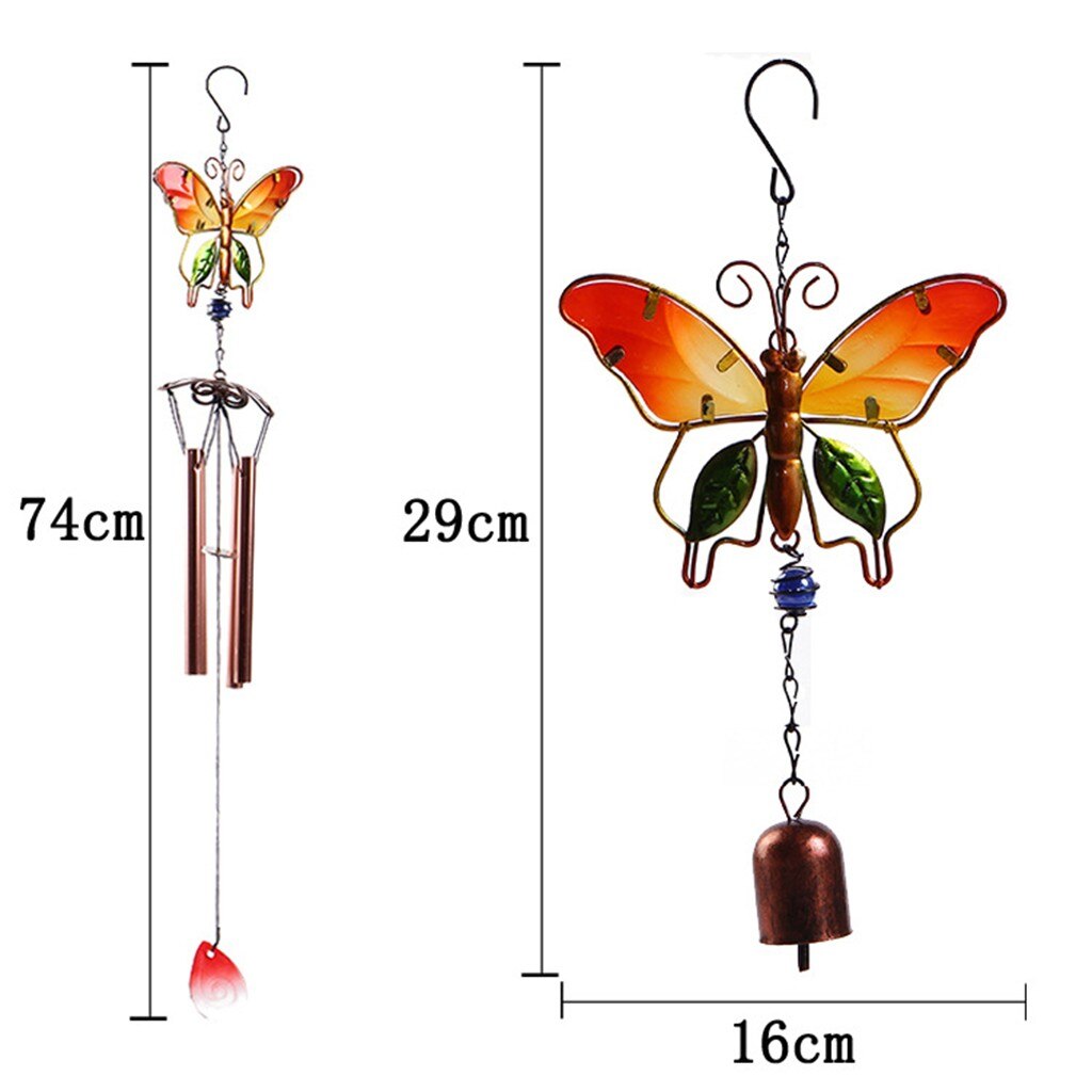 1PC peint papillon antirouille métal vent carillon ornement suspendu salle décoration carillon extérieur cour jardin décor #40