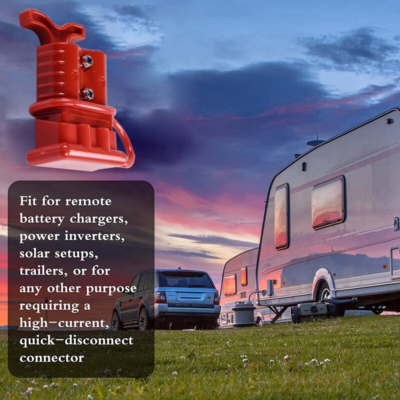 50A 600V 10Pcs Battery Power Connector Quick Connect Plug Jumper Cable Plug Connector For Anderson Connector