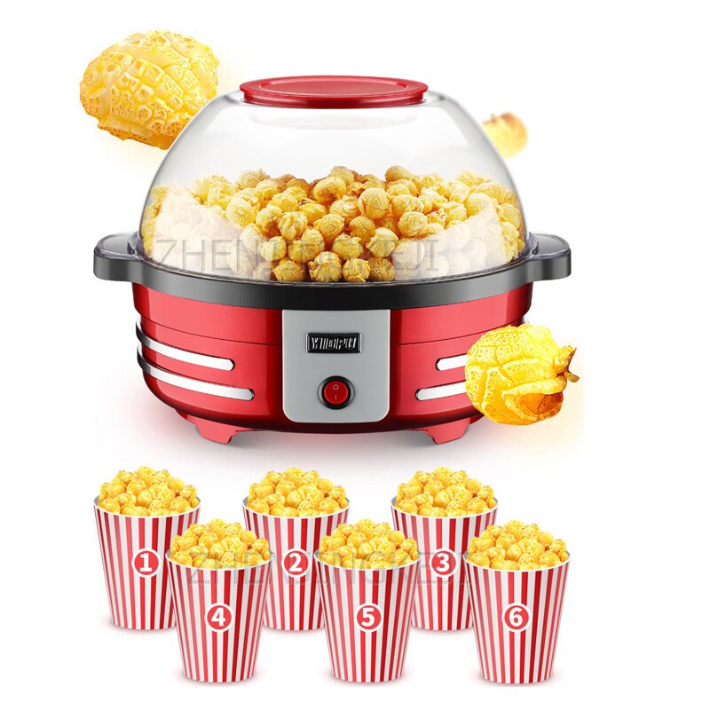 Popcorn Machine Home Use Small Fully Automatic Large Capacity 5L Popcorn Machine DIY Ball 220V/850W Popcorn Maker Making Tools