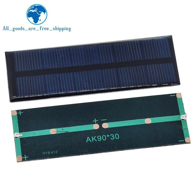1Pcs Zonnepaneel Diy Fotovoltaïsche Solar Torch Mobiele Lader Lamp Licht Zon Power Solar Charger 90*30Mm 0.38W 5.5V 70mA