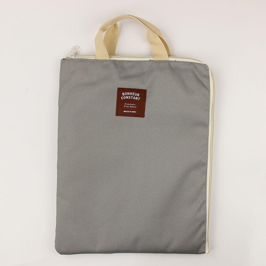 1PC A4 Oxford Cloth File Folder Bag Office Supplies Organizer Bag Document Organizer: Gray