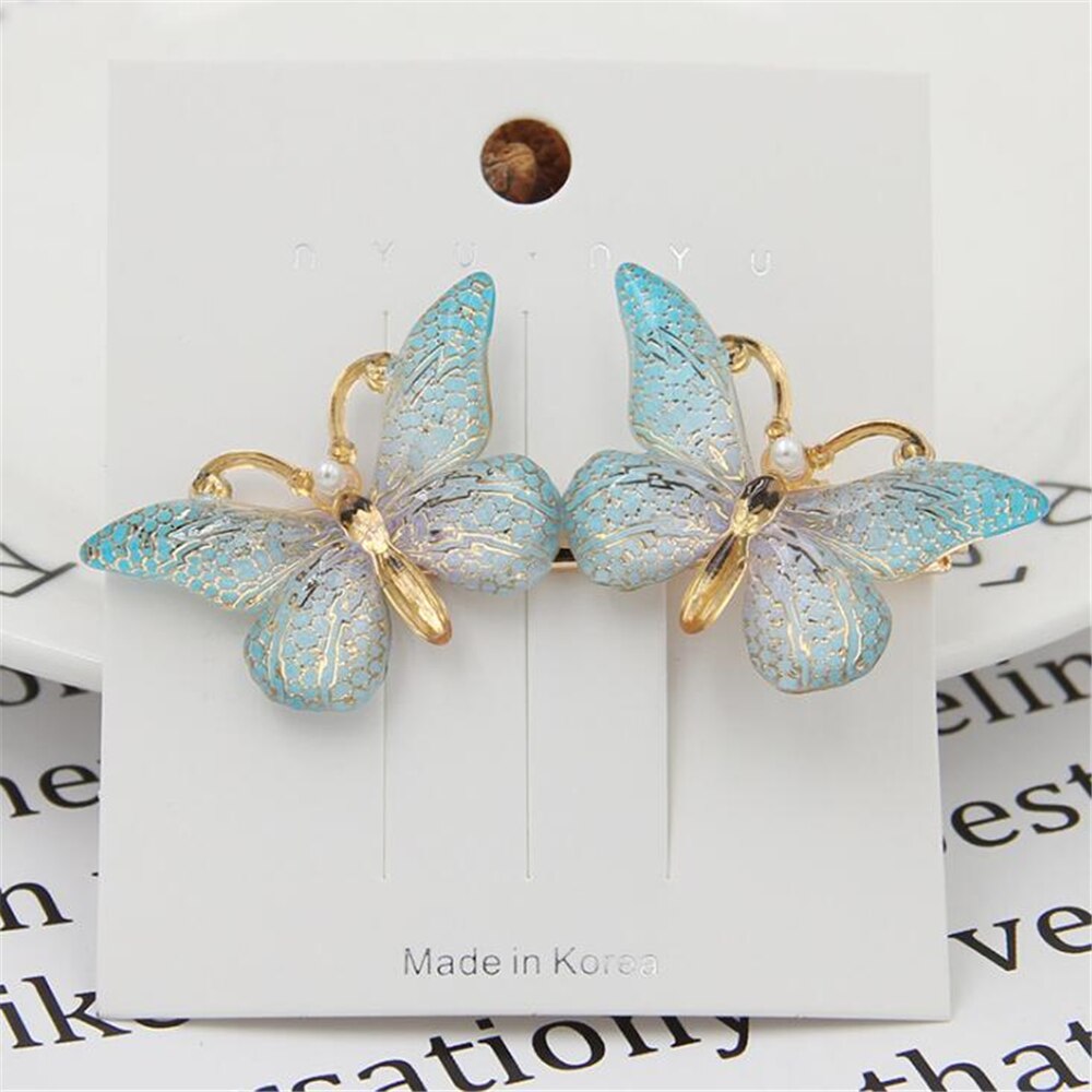 Barrettes pinces à cheveux papillon pour filles, épingles à cheveux en métal acrylique, épingles à cheveux coréennes pour femmes, accessoires