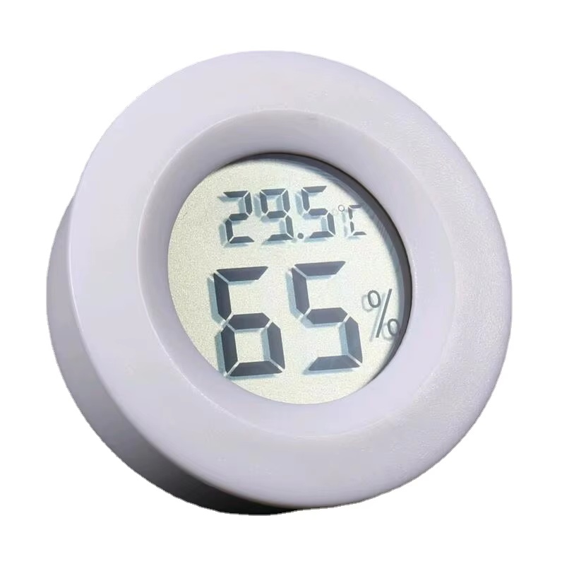 1~10pcs Mini Hygrometer Thermometer Fahrenheit or Celsius Meter Digital LCD Monitor Indoor Room Round Humidity Temperature Gauge: grey