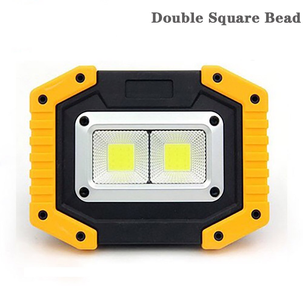 Linterna de acampada, luz LED recargable, Faro, luces para exteriores, equipo de foco para turismo, portátil, resistente al agua: Double Square Bead / No Battery
