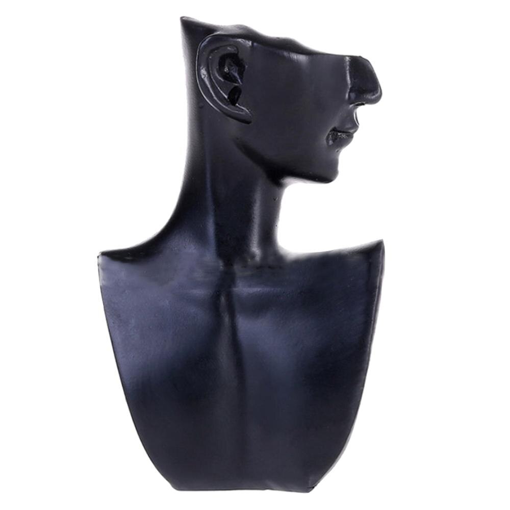 Black Resin Material Female Mannequin for Necklace Pendant Bust Jewelry Display Holder Jewelry Store Display: S