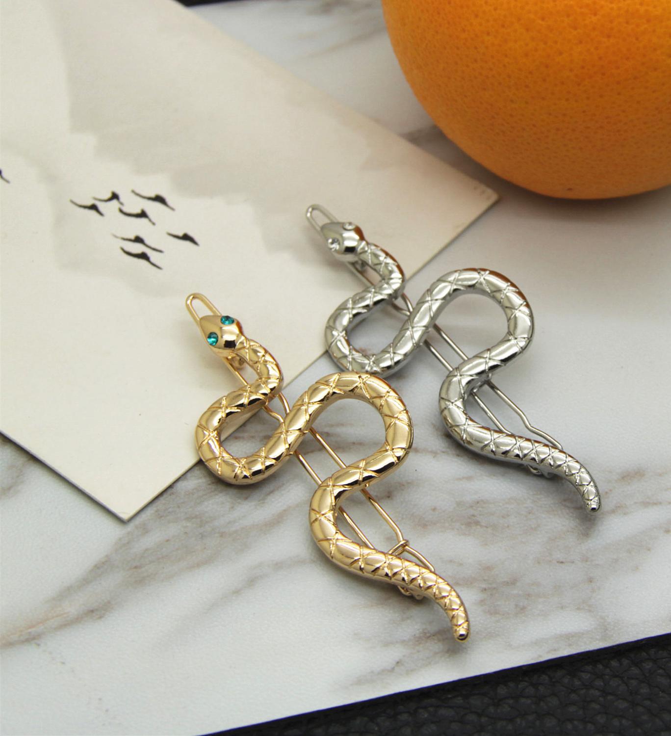 Cute Simple trend retro Snake vintage metal One line hairpin for women jewelry