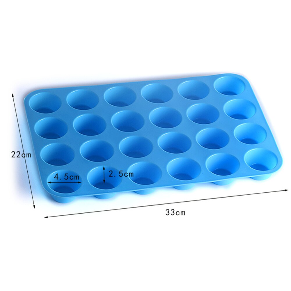 Moule à muffins en Silicone 24 trous | Mini tasse à Muffin de noël, savon à 24 trous, moule pour ustensiles de cuisson, plateau à gâteaux, moule bricolage pour la maison: Bleu ciel