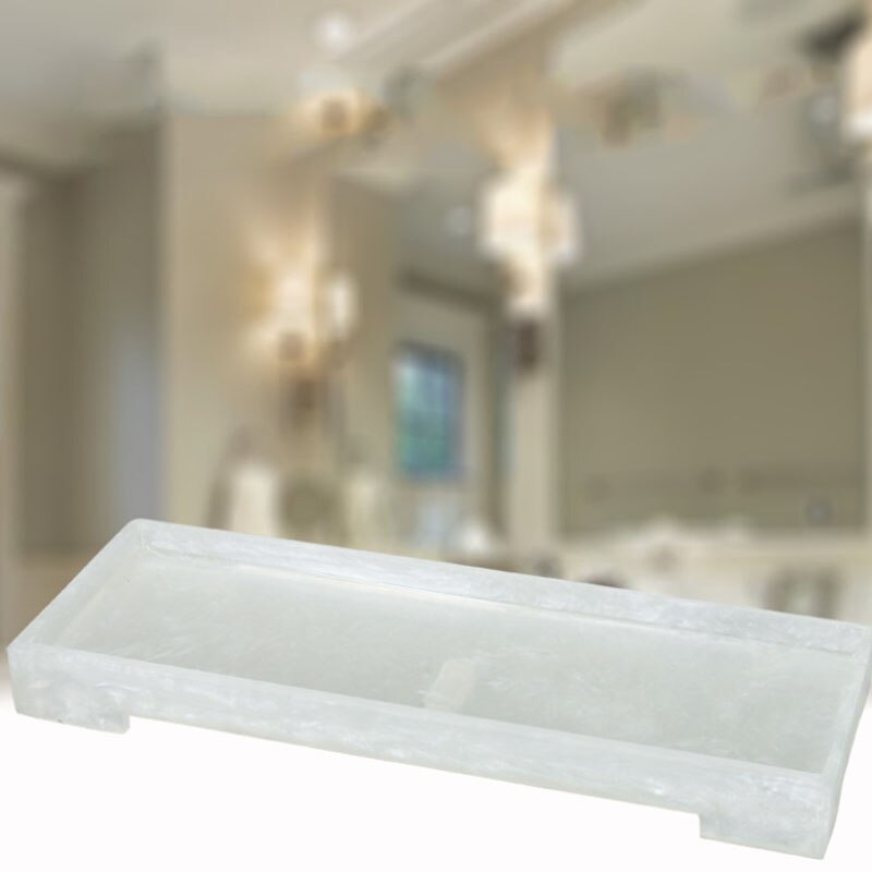 Jinserta marmoreret harpiks opbevaringsbakke smykker display plade halskæde ring øreringe kosmetisk arrangør hjem hotel serveringsbakke