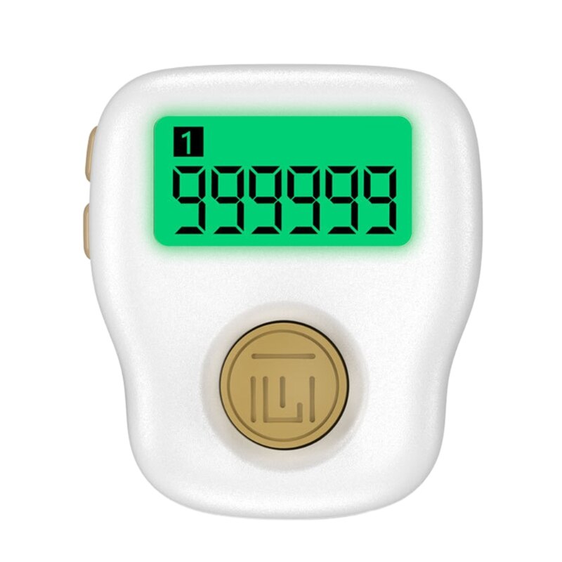 Finger Hand Tally Counter Digit LCD Electronic Digital Display Finger Hand Tally: White