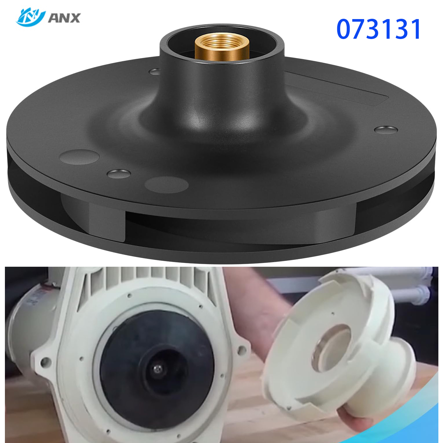 073131 Laufradersatz für WhisperFlo 1000-Serie Inground-Pool- und Spa-Pumpe, für 3 PS Whisperflo- und Intelliflo-Pumpen