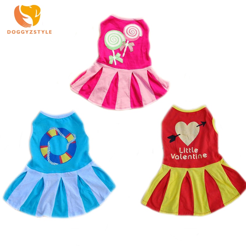 Pet Dog Clothes Summer Dog Print Dress for Small Dogs Clothing Wedding Skirts Lovely Cat Dresses Party Pet Apparel DOGGYZSTYLE