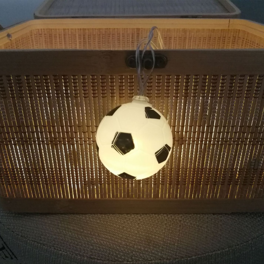 10 førte fodboldlys til at skabe belysning diy fest dekoration fodbold tilbehør lampe perler atmosfære