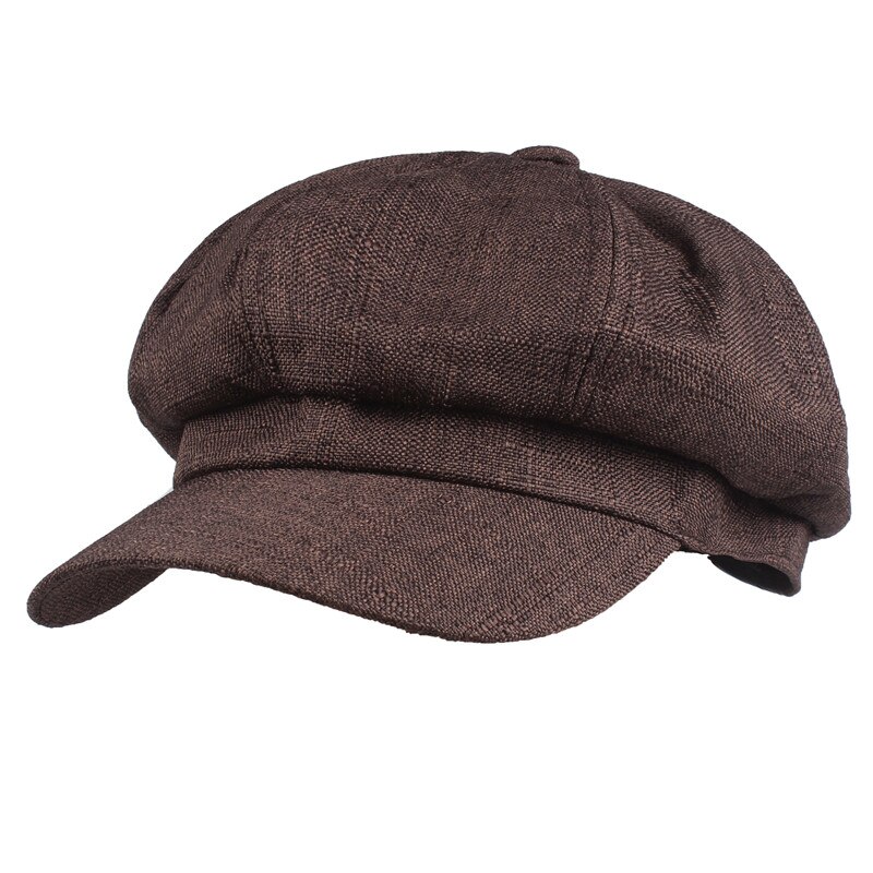 Xthree solid cotton lined Newsboy Caps for Women Spring Summer Hats Felt Cap Winter Ladies Beret Cap: Brown