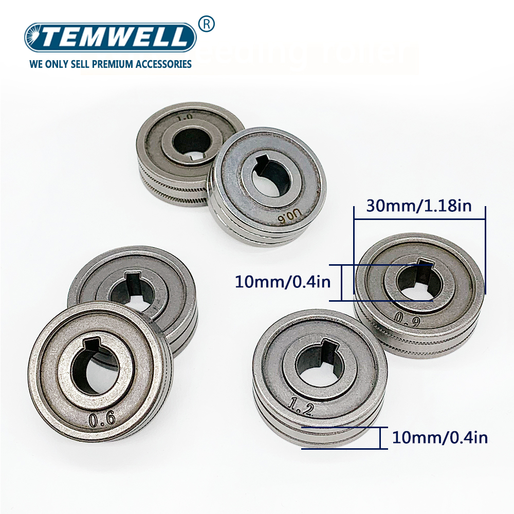 Rullo alimentatore per saldatura MIG / mag V U Scanalatura zigrinata 0,6 mm 0,8 mm 1,0 mm 1,2 mm 1,4 mm Dimensioni 30x10x10 mm RS-775S SSJ-29 Rullo alimentatore per Stee