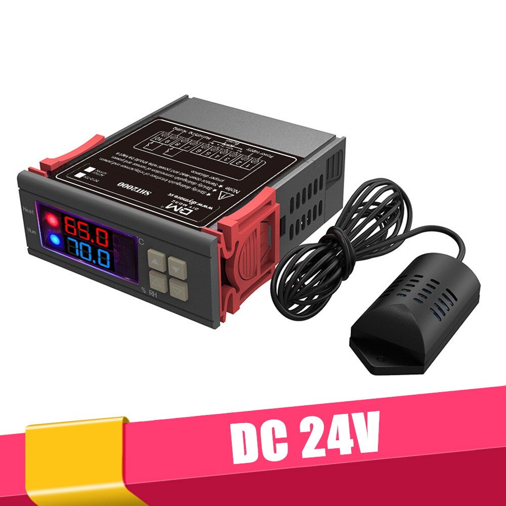 DC 12V 24V 48V AC 110V-220V Digital Temperature Humidity Controller Thermostat Humidistat Thermometer Hygrometer Weather Station: DC 24V