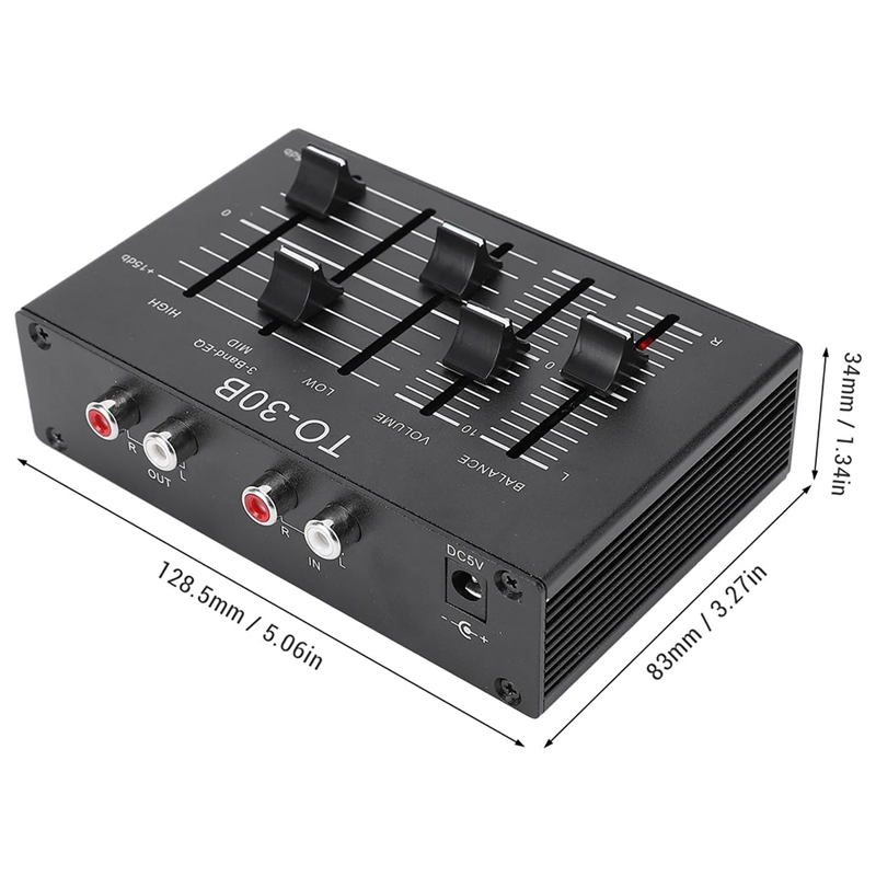 3 Band EQ Equalizer Low Noise Volume Control High Medium Low 3 Band Sound Channel Forturntables, Sound Cards,Guitars-Y47A