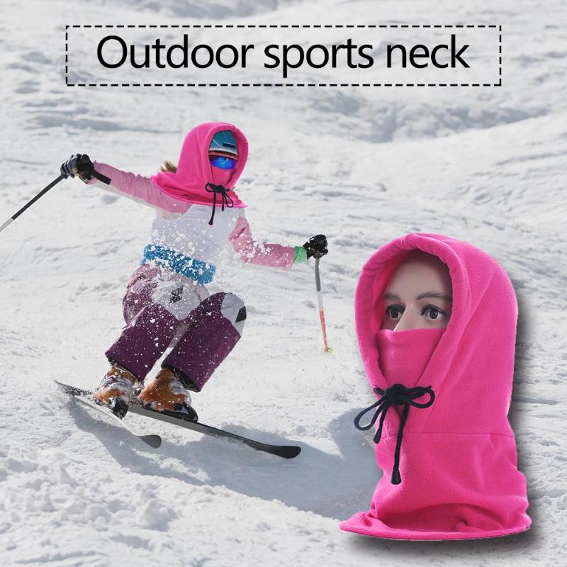 Thermal Fleece Balaclava Hat Hooded Neck Warmer Winter Sports Snowboard Face Mask For Men Bike Helmet Masked Cap