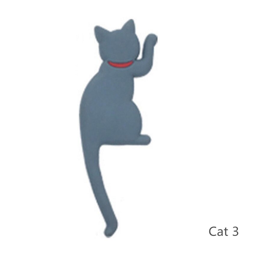 Magnetic Cartoon Cat Refrigerator Sticker Fridge Magnet Hanging Hook Tail Fridge Magnet Hook Door Home Decorations Souvenir: Cat 3