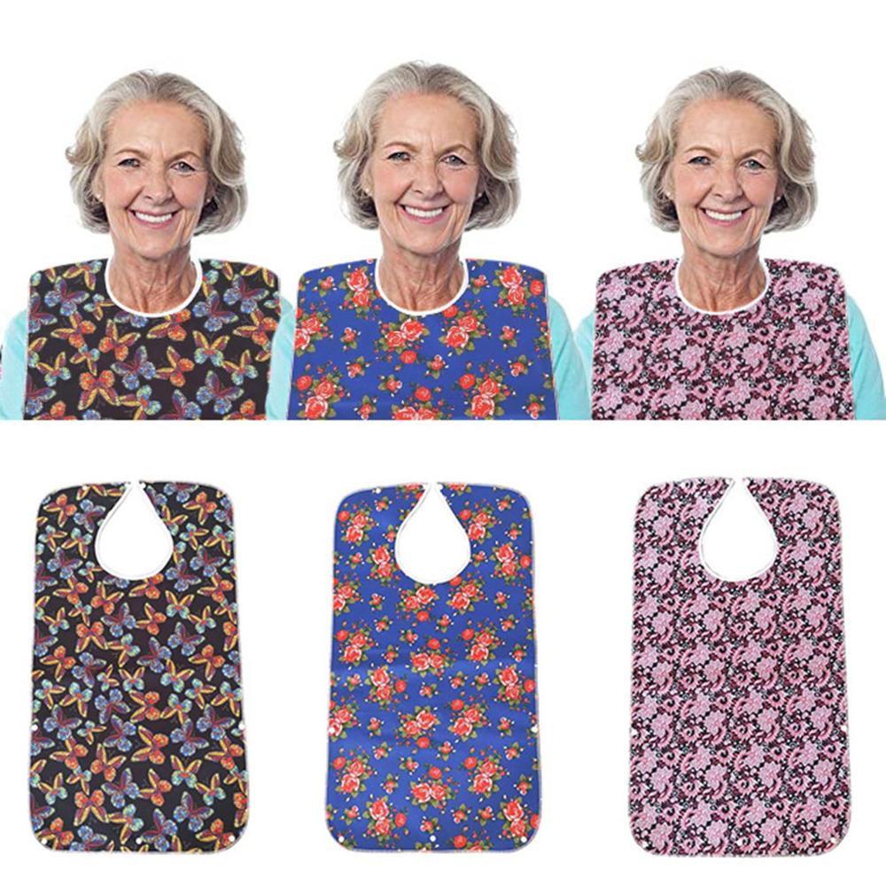 Adult Bibs Clothing Large Long Waterproof Washable Reusable Protector Aprons Bibs Snap Closure Eating Accessories 5FM