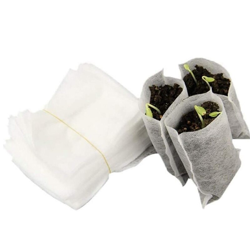 Bolsas no tejidas para germinación de plantas, bolsas biodegradables ecológicas para cultivo de plantas, Vivero, 500 unidades: Default Title