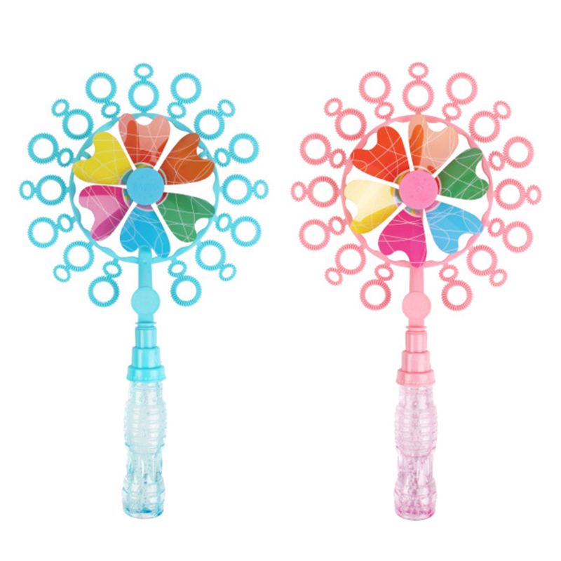 Divertente per Bambini tutto'aperto Giocattoli Doppio Foro Mulino A Vento sbarra Bolla di Sapone Acqua bolla macchina bolla per Bambini Regalo Di Natale