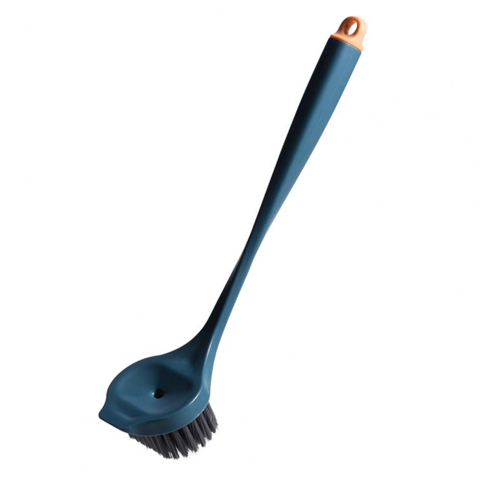 Kitchen Cleaning Brush Efficient Flexible Long-Handled Brush Dish Scrub Brushes for Saucepan Dishwashing Brush: Dark Blue