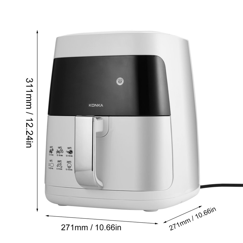 KONKA-freidora de aire eléctrica sin humo, máquina antiadherente de patatas fritas, microordenador con Control inteligente, 110V, 2.5L, KGKZ-2501