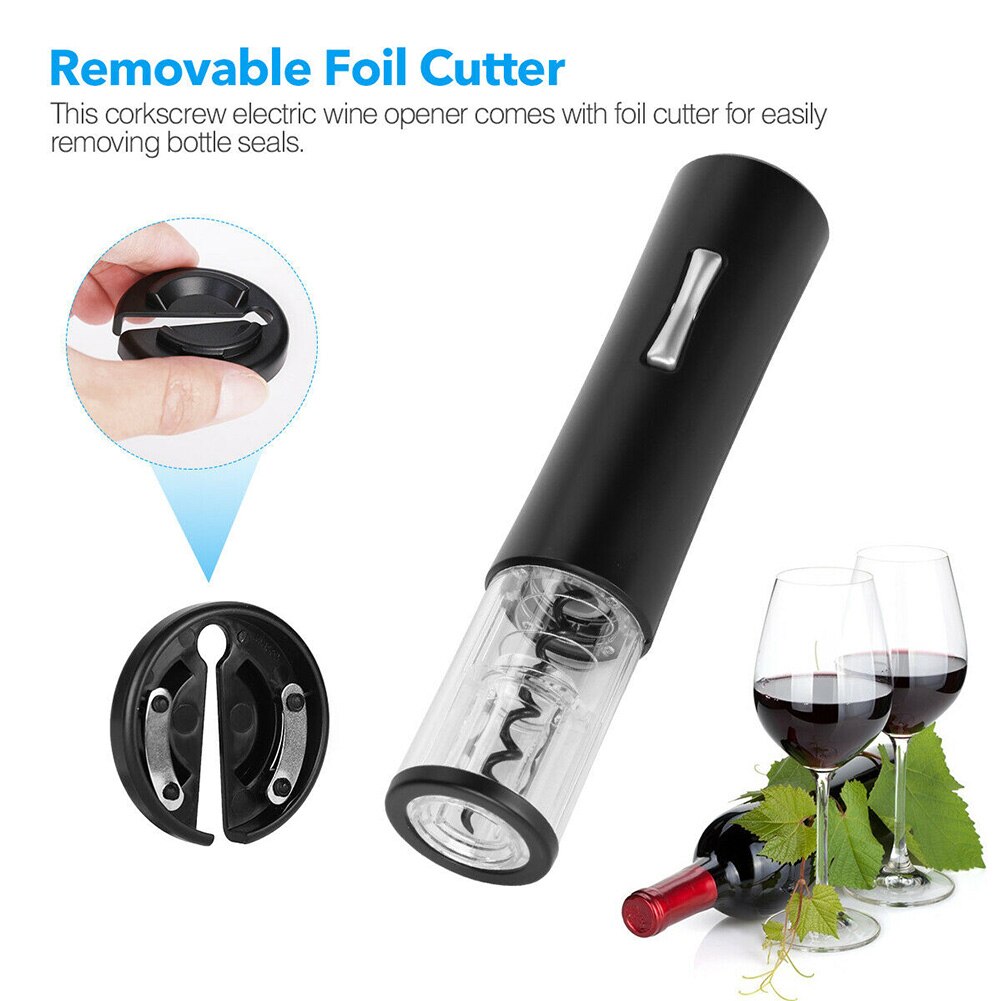 'The Best' Electric Automatic Wine Bottle Opener with Foil Cutter Corkscrew Black/Red 889