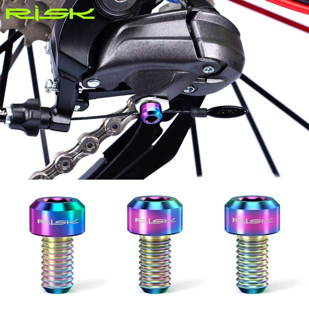 Risk 2 st  m5 x 9 mm cyklar fram bakväxel tråd innerlinje fix pressbult titanlegering mtb mountainbike kabel linje bult