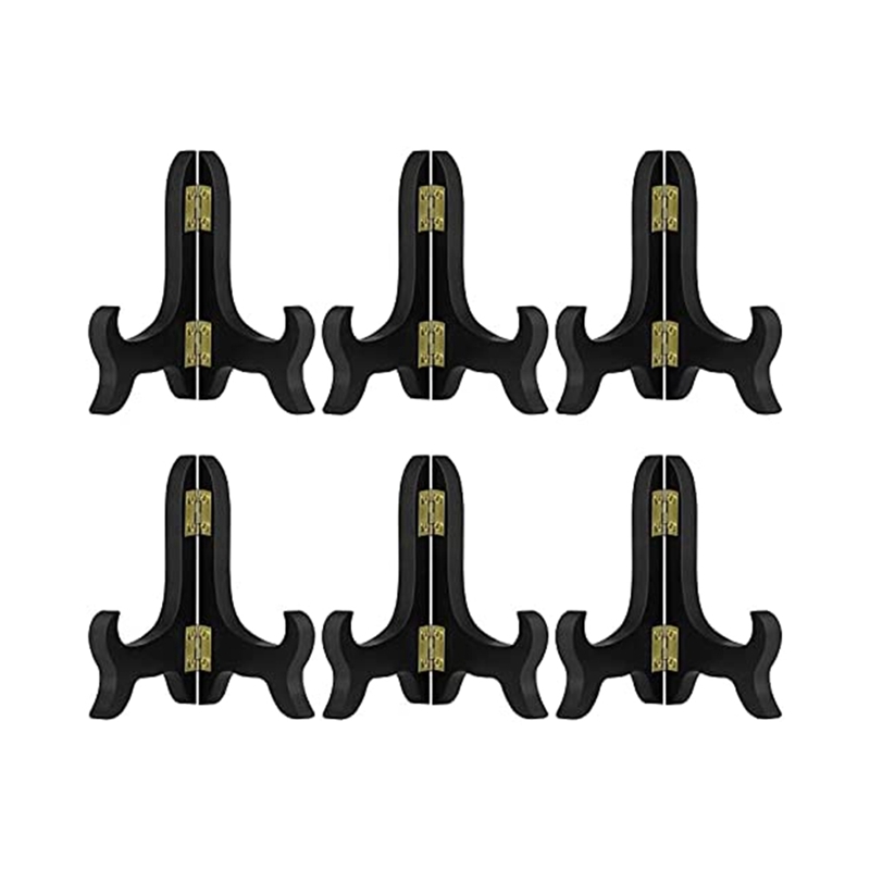 6 Pieces Of Wooden Display Shelf Board Easel Stand: Burlywood