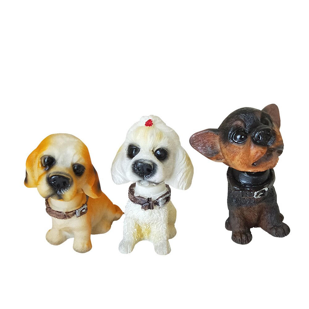 Resin Shaking Head Dog Puppy Toy Set Home Decoration Tabletop Ornament (Single )