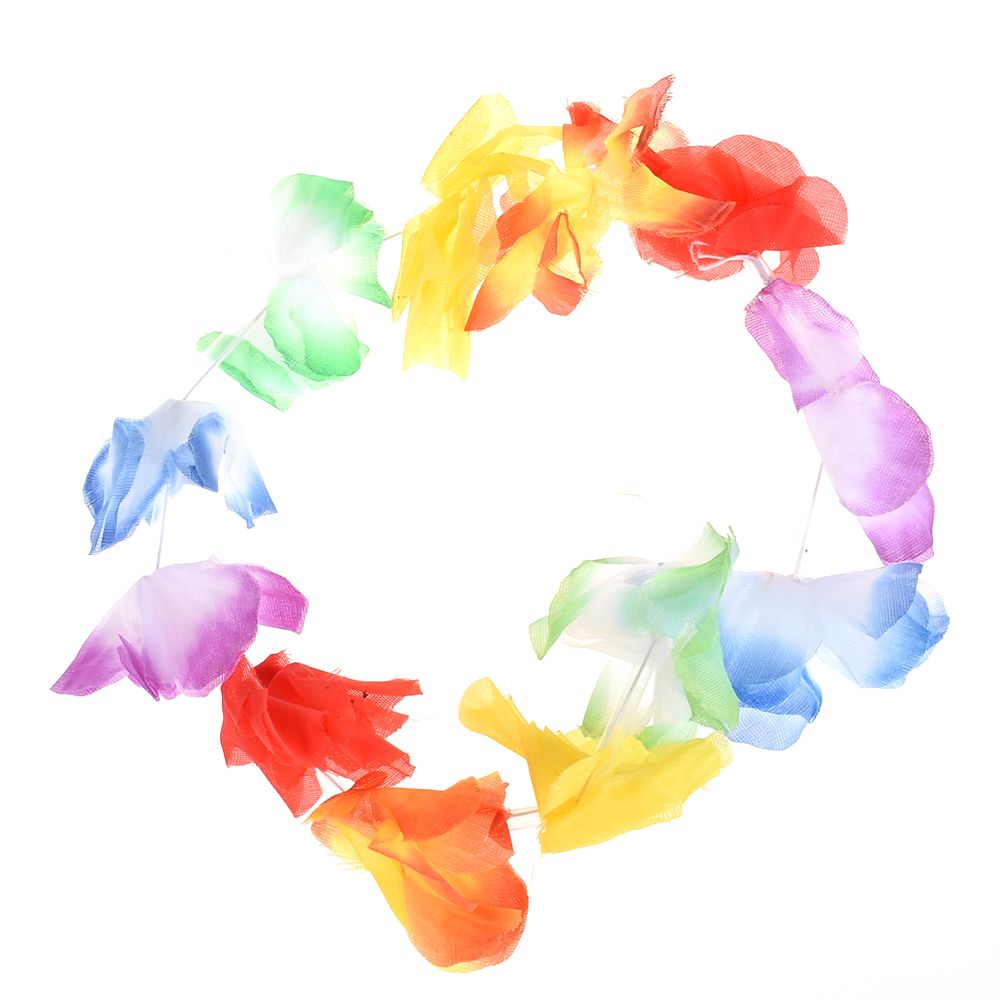 Set van 4 bloemenkransen, kettingen, hoofdbanden, armbanden, polsbanden, hawaiiaanse hulakransen, strand, zwembad, dansfeest, verkleedkleren