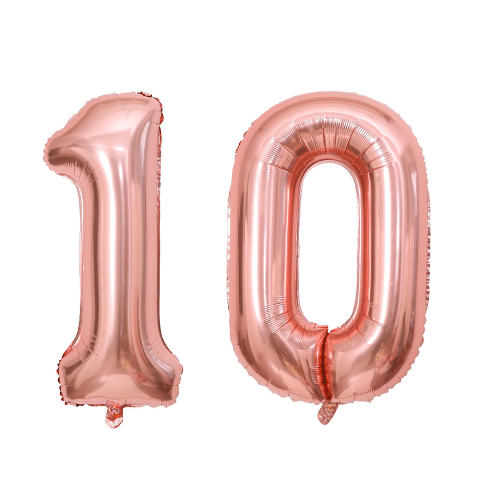 40 pulgadas 10 11 12 13 14 15 16 17 18 19 Globo Oro rosa Plata 10.o 11.o 12 13 14o 15o Decoración de de cumpleaños Globos