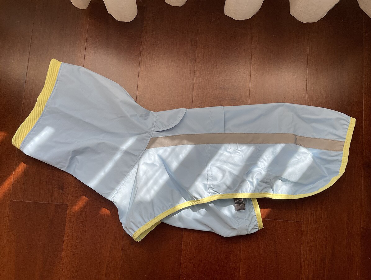 Reflektierender Hunderegenmantel, Traktionsregenmantel, wasserdichte, winddichte Katzenjacke für mittelgroße und große Hunde, Kleidungsoverall: 5XL / Blau