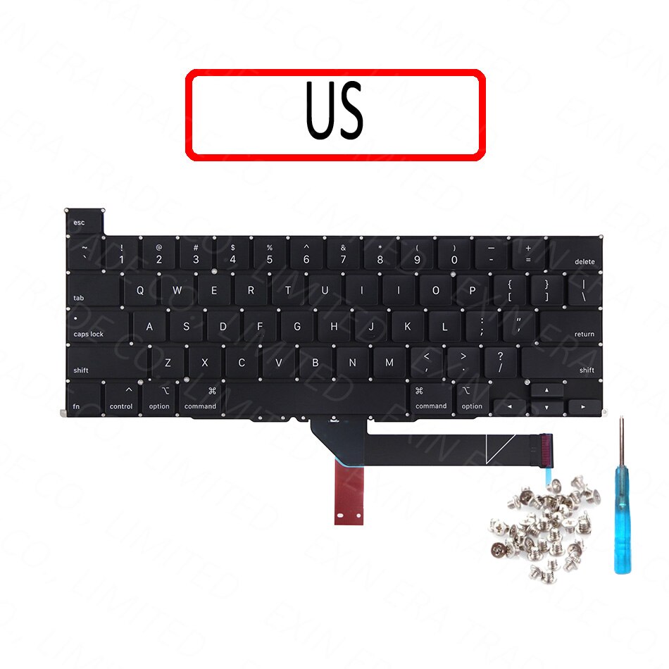 teclado A2141 EU UK US inglés FR francés ruso español alemán italiano danés para MacBook Pro Retina 16 "A2141 año: US