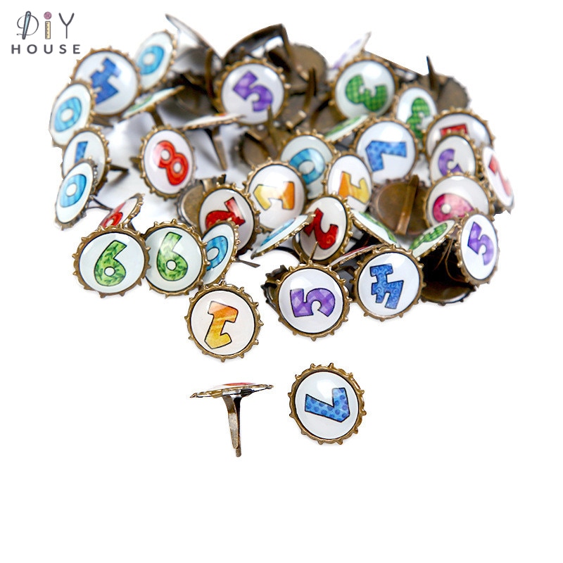 Clous de deux pieds en métal 50/100 pièces | Pointes de strass, matériel artisanal pour enfants, accessoires Scrapbooking, attache de décoration pour Brads