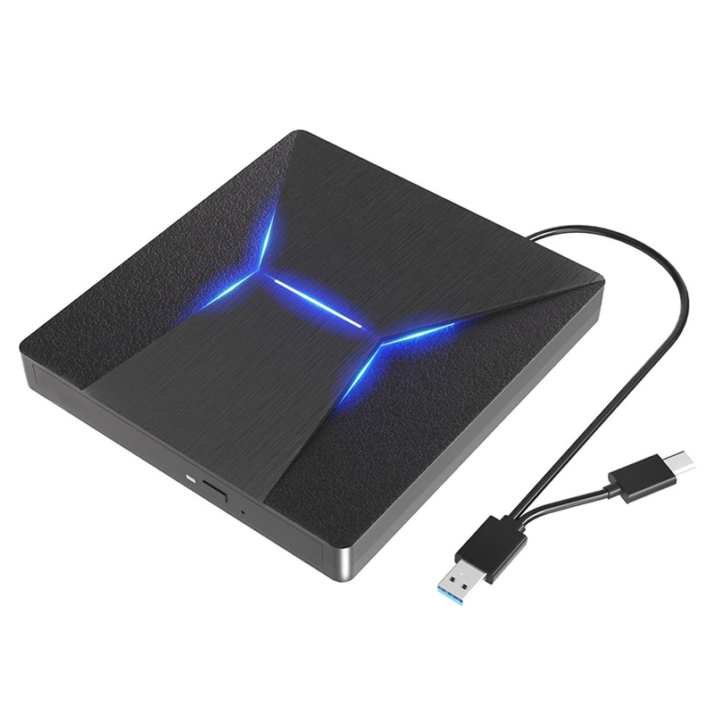 External Bluray CD DVD Drives USB3.0 and Type-C CD DVD Reader and Writter 3D Slim Optical CD Drive Compatible with Windows MacOS: Default Title