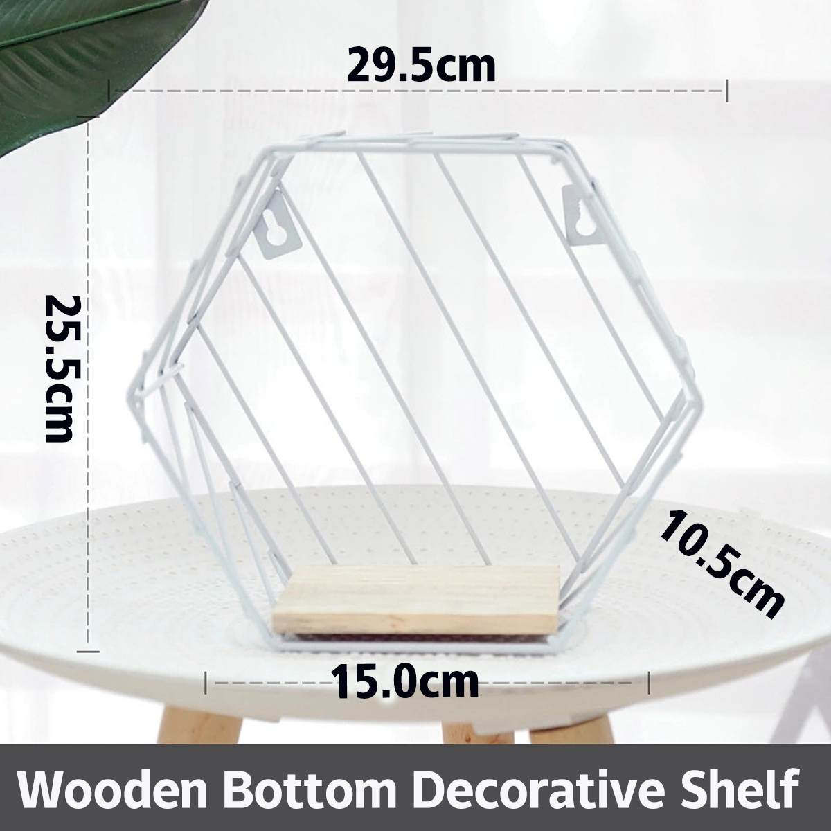 Estante de pared Hexagonal con huecos de hierro para colgar figuras geométricas, estante de decoración de estilo nórdico: White