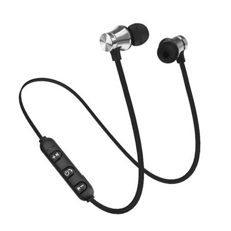 Bluetooth Headset Handfree Earbud with Mic Magnetic Wireless Bluetooth 4.1 Earphone Sport Earphone for Xiaomi Iphone Android Ios: Silver