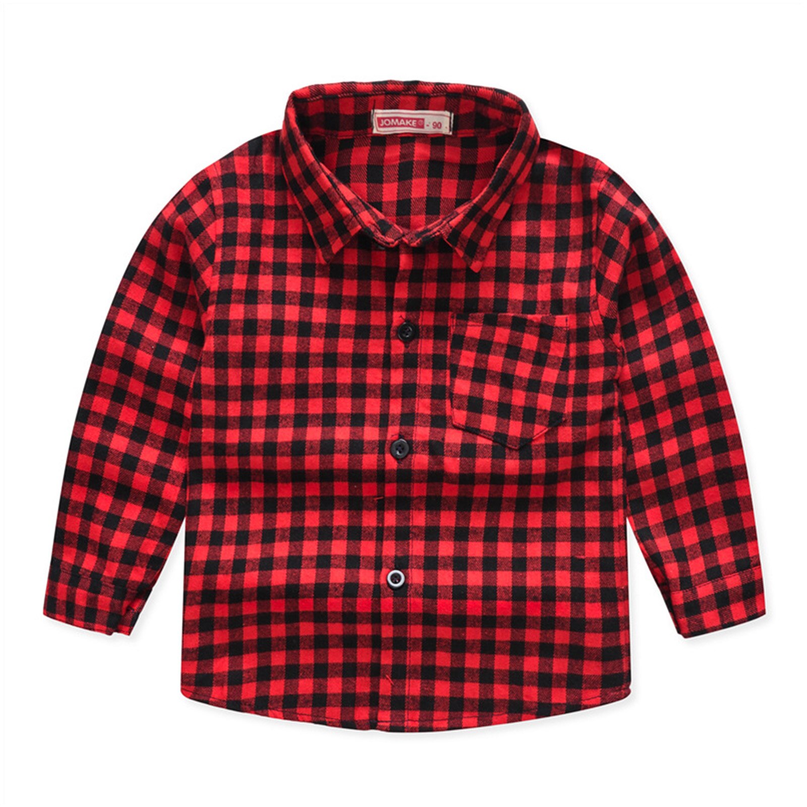 Camisas para niños y niñas, camisas a cuadros británicos, blusa escolar para niños, Tops rojos, ropa para niños de 1, 2, 3, 4, 5, 6, 7 y 8 años: Red / 140