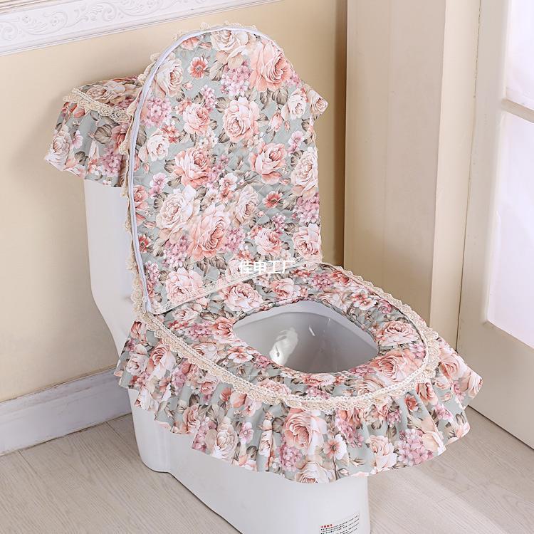 3 Teile/satz Toiletten U-Förmigen Mantel Gold Samt Spitze Wc Sitz Abdeckung einstellen Startseite Schlecht Toiletten matt Panzer Abdeckung wc Abdeckung setzt: Weiß